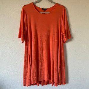 Eileen Fisher Womens Tunic Top Minimalist Orange Size L Casual Pockets Relaxed
